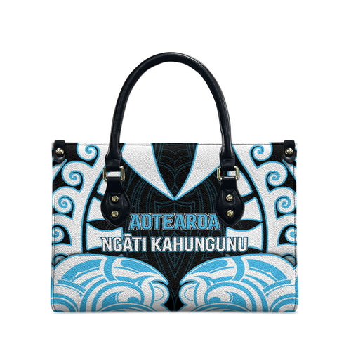 Aotearoa Ngati Kahungunu Leather Bag New Zealand Traditional Maori Pattern