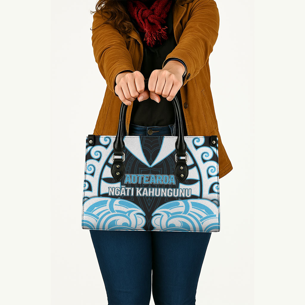 Aotearoa Ngati Kahungunu Leather Bag New Zealand Traditional Maori Pattern