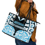 Aotearoa Ngati Kahungunu Leather Tote Bag New Zealand Traditional Maori Pattern