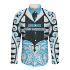 Custom Aotearoa Ngati Kahungunu Long Sleeve Button Shirt New Zealand Traditional Maori Pattern