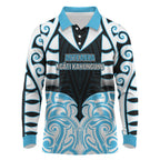 Custom Aotearoa Ngati Kahungunu Long Sleeve Polo Shirt New Zealand Traditional Maori Pattern