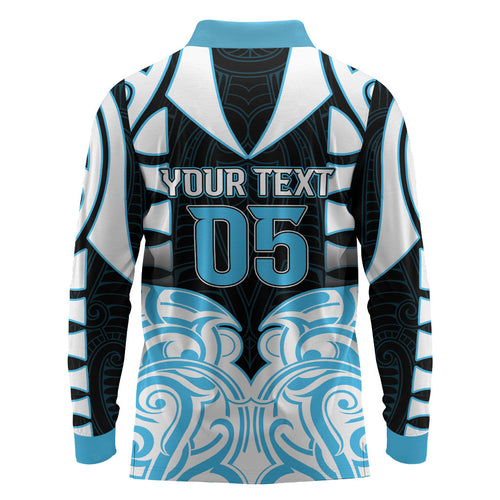 Custom Aotearoa Ngati Kahungunu Long Sleeve Polo Shirt New Zealand Traditional Maori Pattern