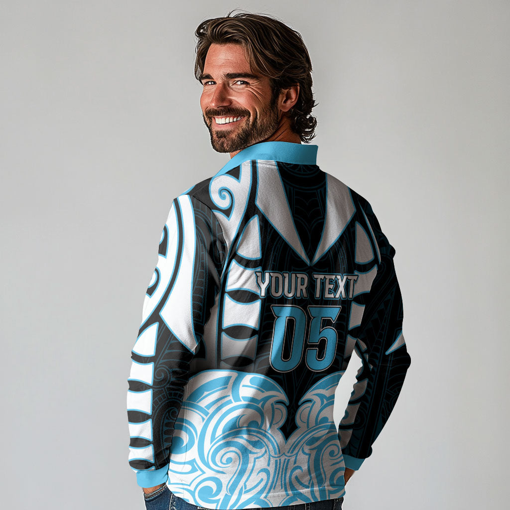 Custom Aotearoa Ngati Kahungunu Long Sleeve Polo Shirt New Zealand Traditional Maori Pattern