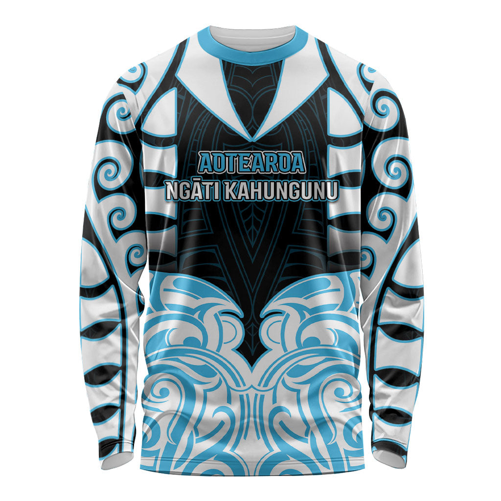 Custom Aotearoa Ngati Kahungunu Long Sleeve Shirt New Zealand Traditional Maori Pattern