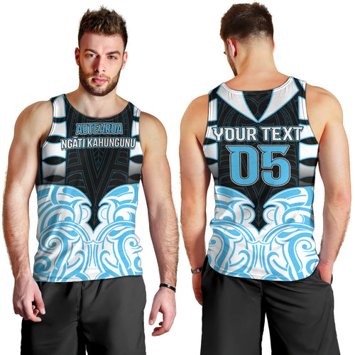 Custom Aotearoa Ngati Kahungunu Men Tank Top New Zealand Traditional Maori Pattern