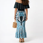 Custom Aotearoa Ngati Kahungunu Mermaid Dress New Zealand Traditional Maori Pattern