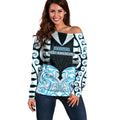 Custom Aotearoa Ngati Kahungunu Off Shoulder Sweater New Zealand Traditional Maori Pattern