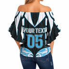 Custom Aotearoa Ngati Kahungunu Off Shoulder Wrap Waist Top New Zealand Traditional Maori Pattern