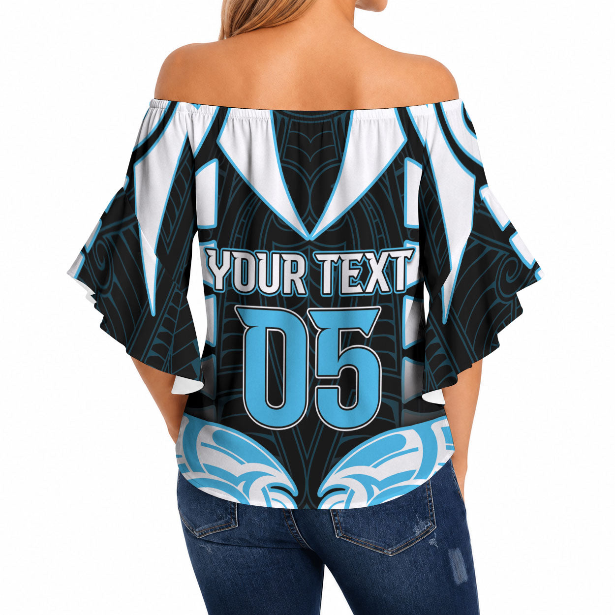 Custom Aotearoa Ngati Kahungunu Off Shoulder Wrap Waist Top New Zealand Traditional Maori Pattern