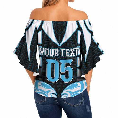 Custom Aotearoa Ngati Kahungunu Off Shoulder Wrap Waist Top New Zealand Traditional Maori Pattern