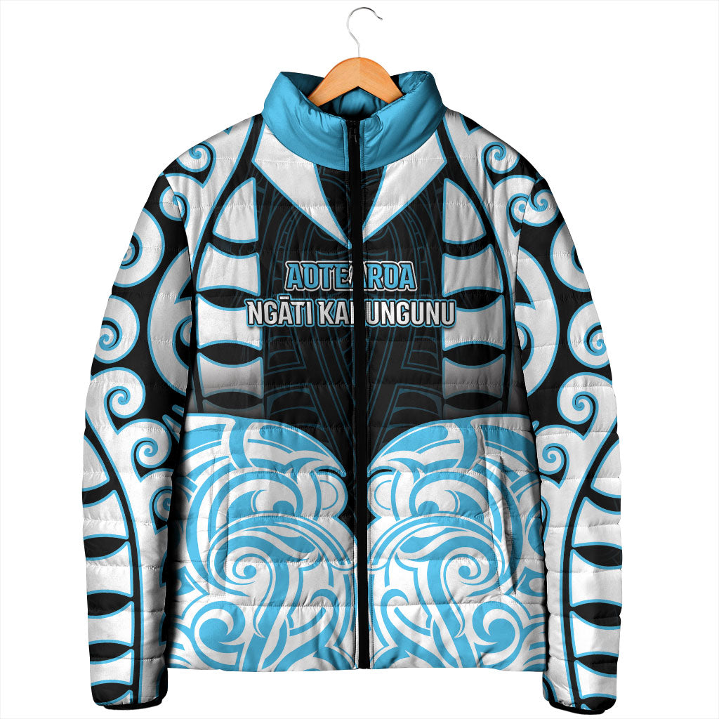 Custom Aotearoa Ngati Kahungunu Padded Jacket New Zealand Traditional Maori Pattern