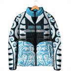 Custom Aotearoa Ngati Kahungunu Padded Jacket New Zealand Traditional Maori Pattern