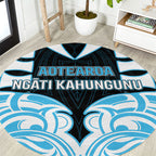 Aotearoa Ngati Kahungunu Round Carpet New Zealand Traditional Maori Pattern