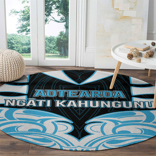 Aotearoa Ngati Kahungunu Round Carpet New Zealand Traditional Maori Pattern