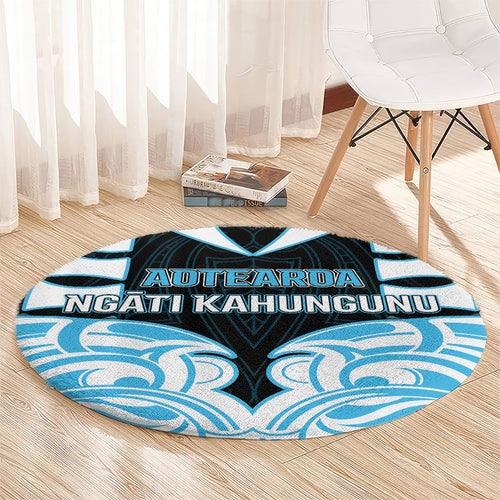 Aotearoa Ngati Kahungunu Round Carpet New Zealand Traditional Maori Pattern