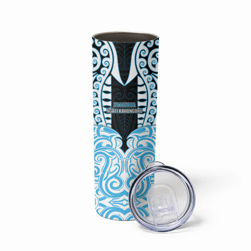 Custom Aotearoa Ngati Kahungunu Skinny Tumbler New Zealand Traditional Maori Pattern