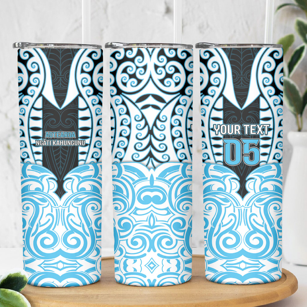 Custom Aotearoa Ngati Kahungunu Skinny Tumbler New Zealand Traditional Maori Pattern