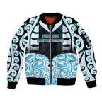 Custom Aotearoa Ngati Kahungunu Sleeve Zip Bomber Jacket New Zealand Traditional Maori Pattern