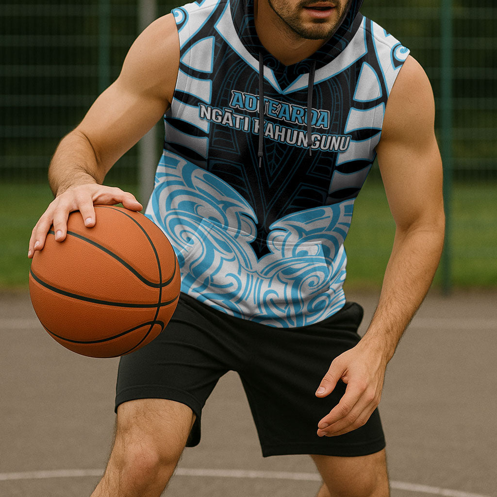 Custom Aotearoa Ngati Kahungunu Sleeveless Hoodie New Zealand Traditional Maori Pattern