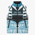Custom Aotearoa Ngati Kahungunu Sleeveless Puffer Jacket New Zealand Traditional Maori Pattern