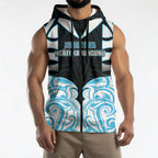 Custom Aotearoa Ngati Kahungunu Sleeveless Zip Hoodie New Zealand Traditional Maori Pattern