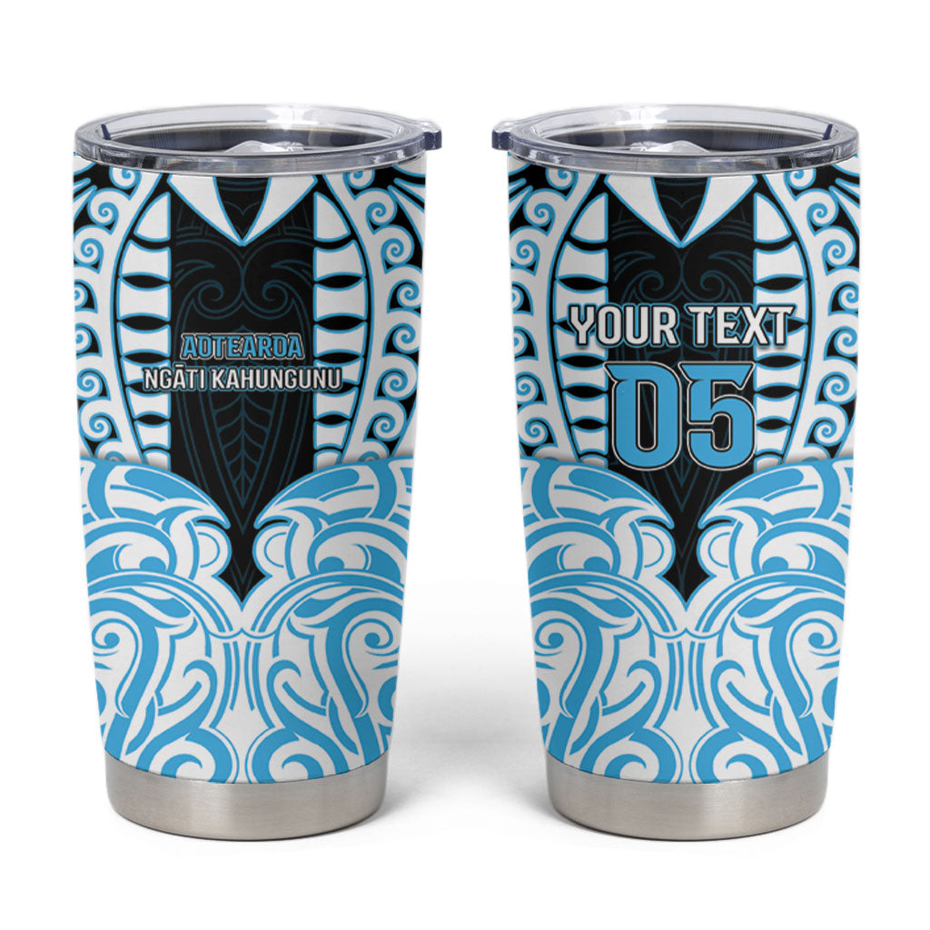 Custom Aotearoa Ngati Kahungunu Tumbler Cup New Zealand Traditional Maori Pattern