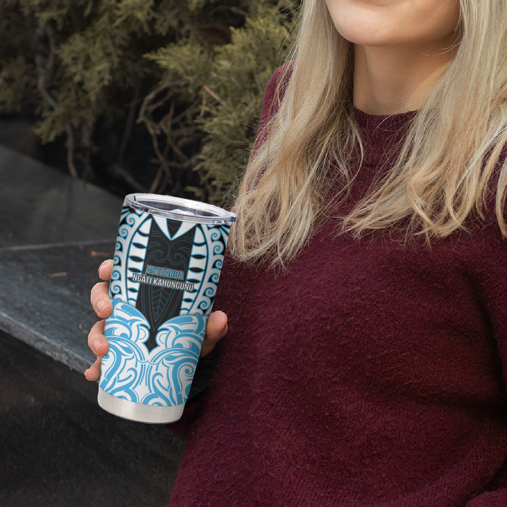 Custom Aotearoa Ngati Kahungunu Tumbler Cup New Zealand Traditional Maori Pattern