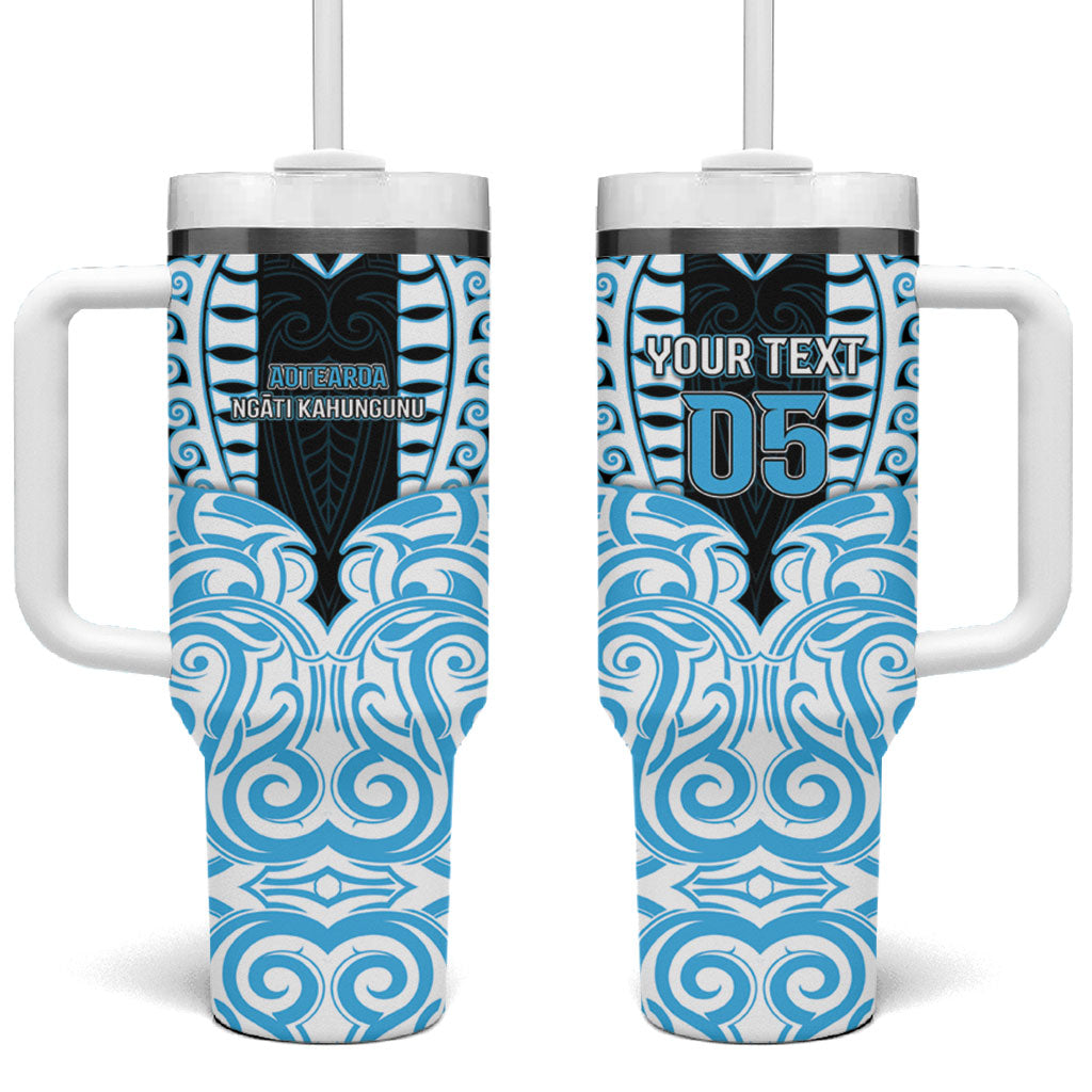 Custom Aotearoa Ngati Kahungunu Tumbler With Handle New Zealand Traditional Maori Pattern