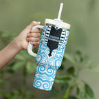 Custom Aotearoa Ngati Kahungunu Tumbler With Handle New Zealand Traditional Maori Pattern