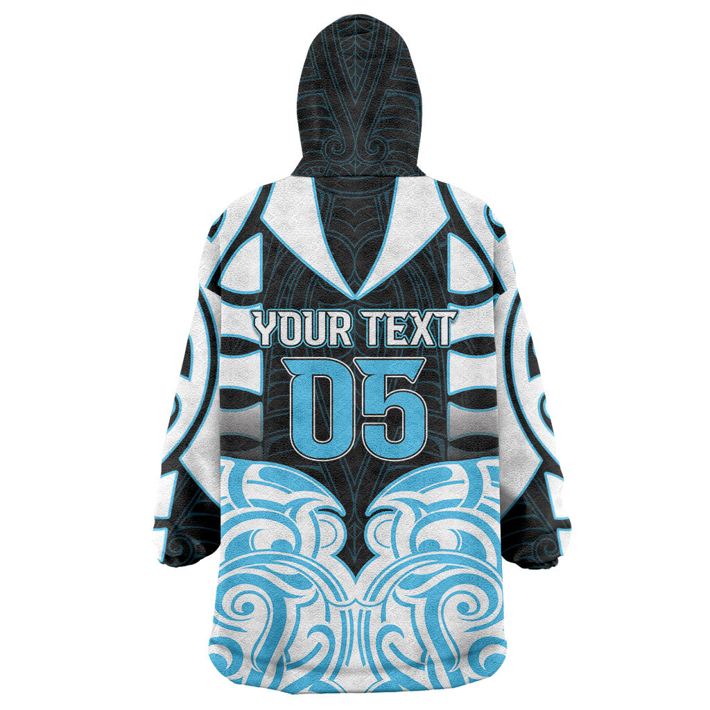 Custom Aotearoa Ngati Kahungunu Wearable Blanket Hoodie New Zealand Traditional Maori Pattern