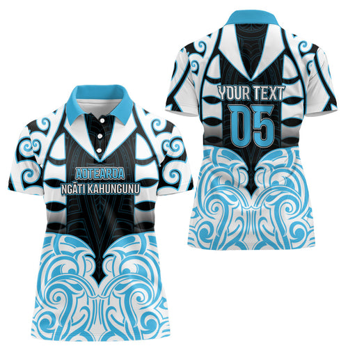 Custom Aotearoa Ngati Kahungunu Women Polo Shirt New Zealand Traditional Maori Pattern