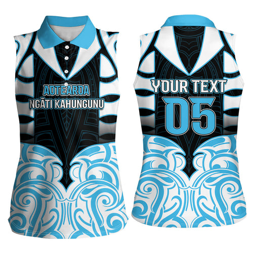 Custom Aotearoa Ngati Kahungunu Women Sleeveless Polo Shirt New Zealand Traditional Maori Pattern