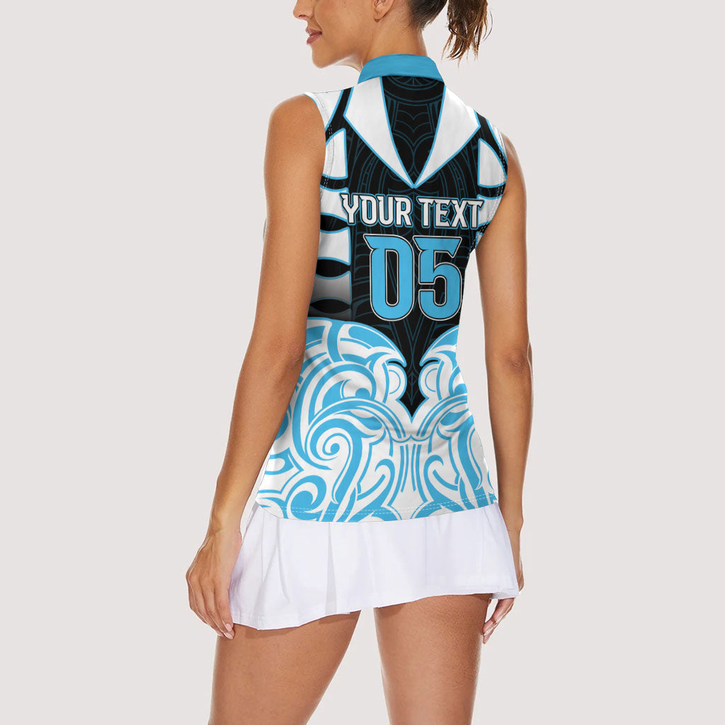 Custom Aotearoa Ngati Kahungunu Women Sleeveless Polo Shirt New Zealand Traditional Maori Pattern