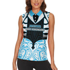 Custom Aotearoa Ngati Kahungunu Women Sleeveless Polo Shirt New Zealand Traditional Maori Pattern