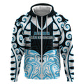 Custom Aotearoa Ngati Kahungunu Zip Hoodie New Zealand Traditional Maori Pattern