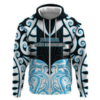 Custom Aotearoa Ngati Kahungunu Zip Hoodie New Zealand Traditional Maori Pattern