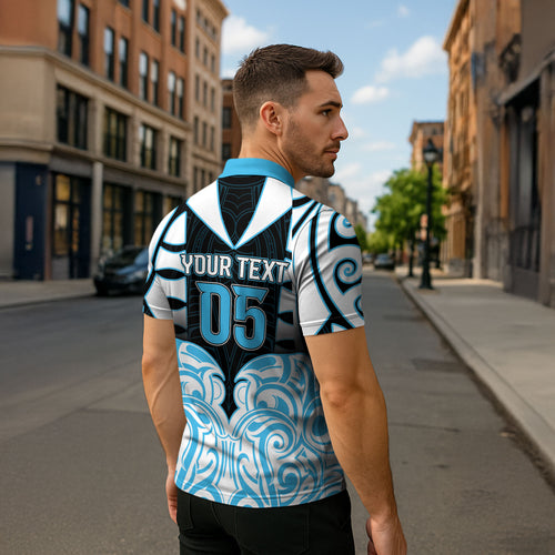 Custom Aotearoa Ngati Kahungunu Zipper Polo Shirt New Zealand Traditional Maori Pattern