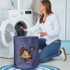 ANZAC Day Laundry Basket Poppy Flowers Ripped Fabric Effect