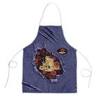 ANZAC Day Apron Poppy Flowers Ripped Fabric Effect