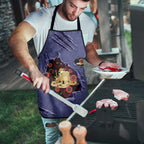 ANZAC Day Apron Poppy Flowers Ripped Fabric Effect