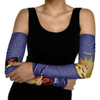 Personalised ANZAC Day Arm Sleeves Poppy Flowers Ripped Fabric Effect