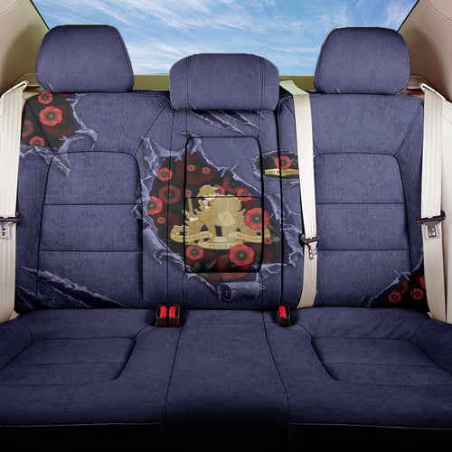 ANZAC Day Back Car Seat Cover Poppy Flowers Ripped Fabric Effect