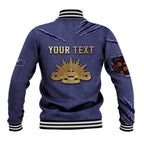 Personalised ANZAC Day Baseball Jacket Poppy Flowers Ripped Fabric Effect