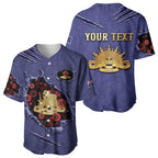 Personalised ANZAC Day Baseball Jersey Poppy Flowers Ripped Fabric Effect
