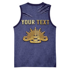 Personalised ANZAC Day Basketball Jersey Poppy Flowers Ripped Fabric Effect