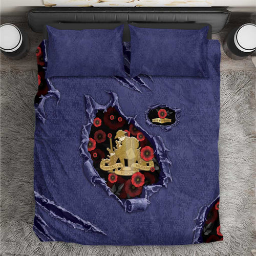 ANZAC Day Bedding Set Poppy Flowers Ripped Fabric Effect