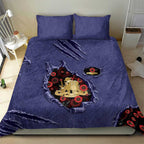 ANZAC Day Bedding Set Poppy Flowers Ripped Fabric Effect
