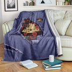 ANZAC Day Blanket Poppy Flowers Ripped Fabric Effect