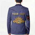 Personalised ANZAC Day Blazer Poppy Flowers Ripped Fabric Effect