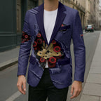 Personalised ANZAC Day Blazer Poppy Flowers Ripped Fabric Effect